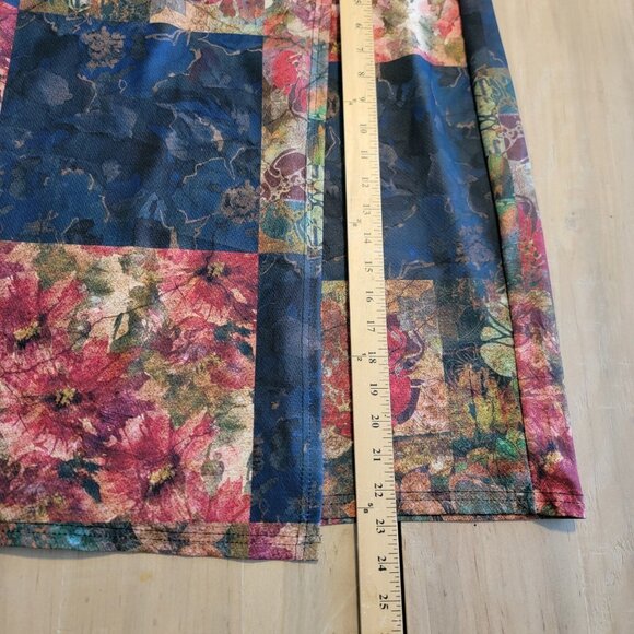 Lily by Firmiana Patchwork Print Skirt Multicolor Wrap Front Boho Womens XL NWT - Picture 10 of 12